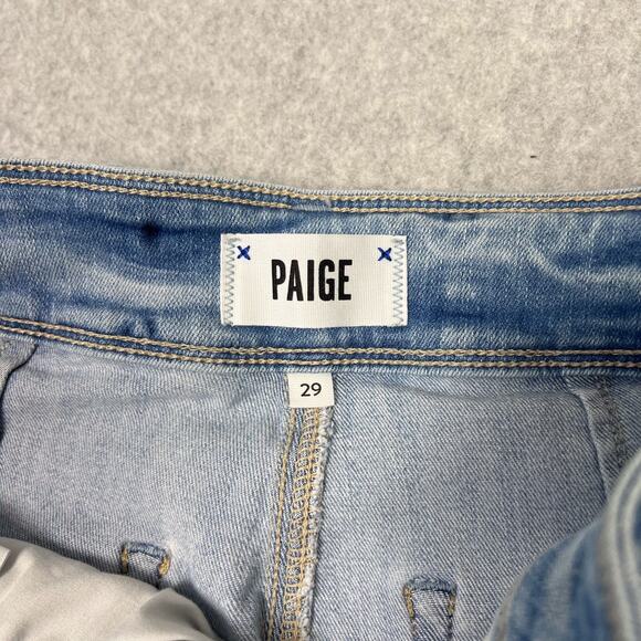Paige Womens 29 Genevieve Jeans Mid Rise Flare Light Wash - Picture 9 of 10